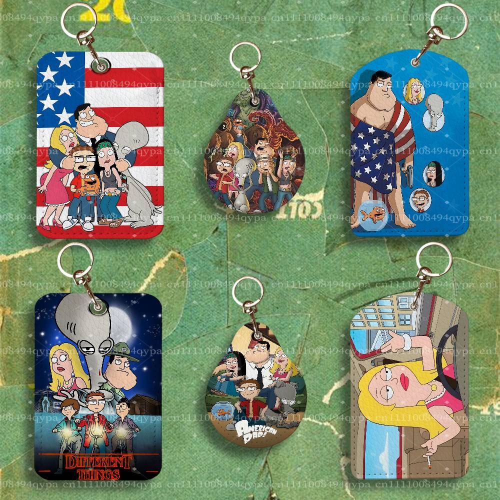 Leatherwork Keychain - A-American Dad Cartoon Roger Keychain Card