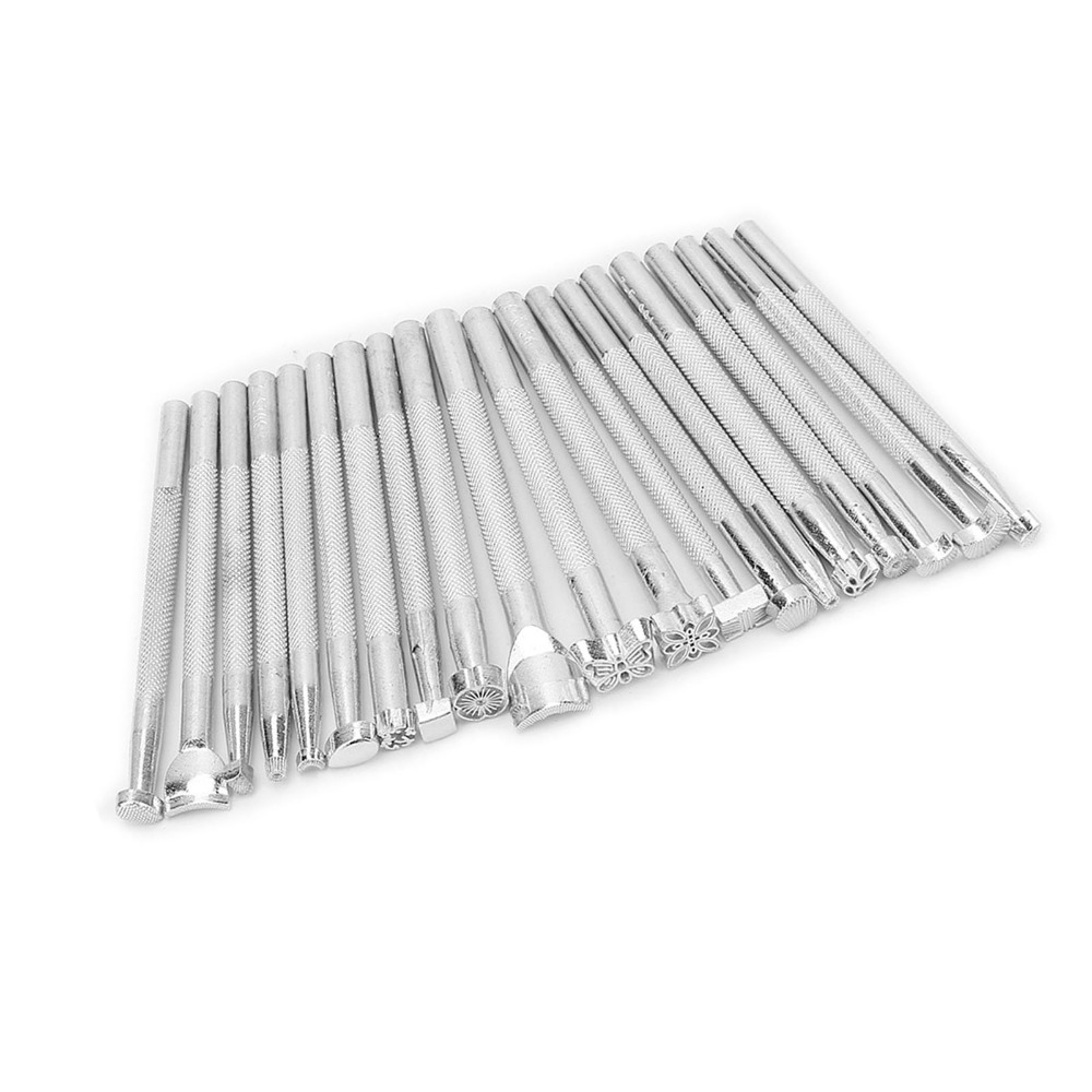 20pcs Silver Finish Leather St - огляд і ціна Leather Stamp Set