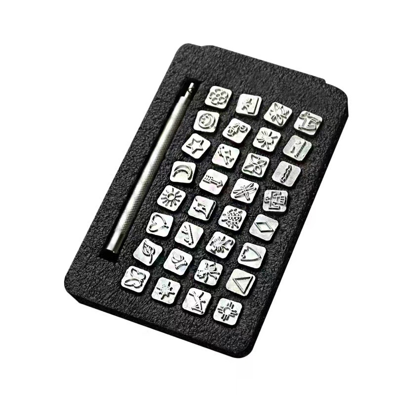 32pcs/set Steel Die Metal Stam - огляд і ціна Leather Stamp Set