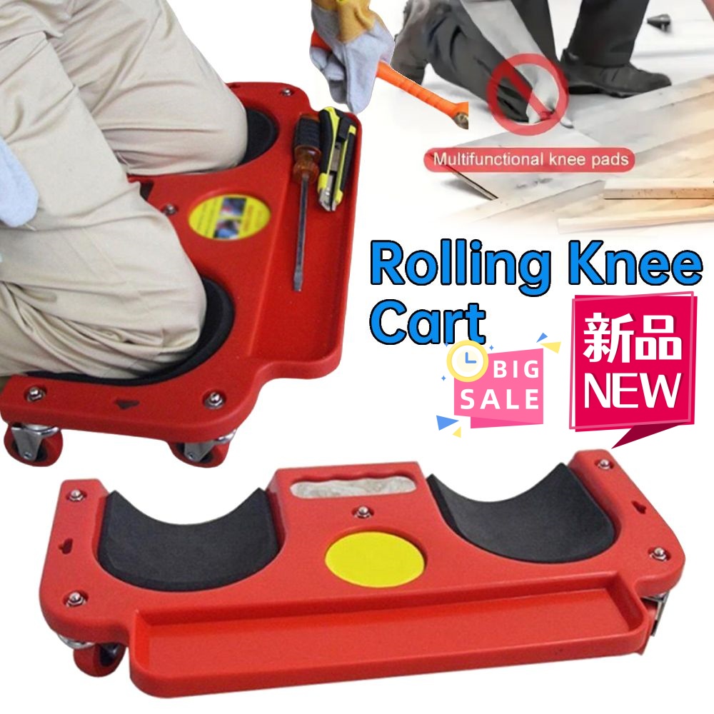 Rolling Knee Cart with 5 Swive - огляд і ціна Leather Work Knee Pads