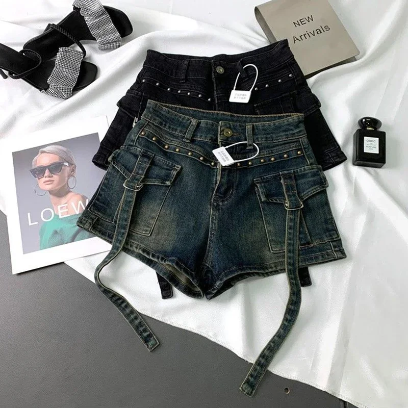 Y2K 2000S Cargo Denim Shorts W - огляд і ціна Leather Work Jeans