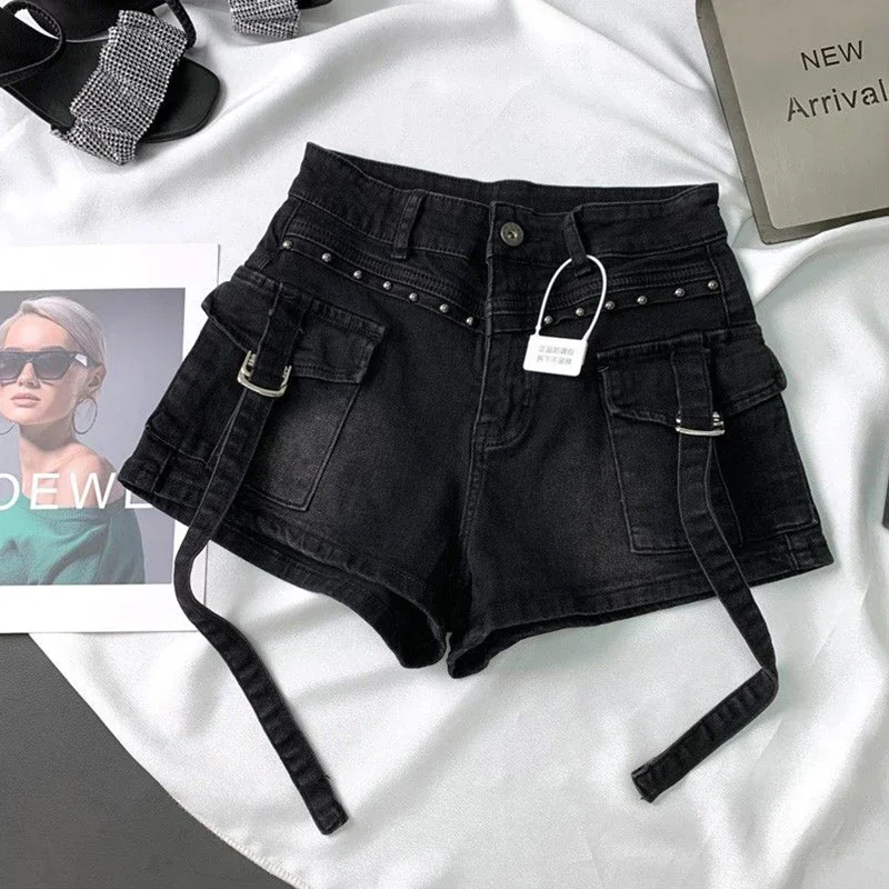 Y2K 2000S Cargo Denim Shorts W - огляд і ціна Leather Work Jeans