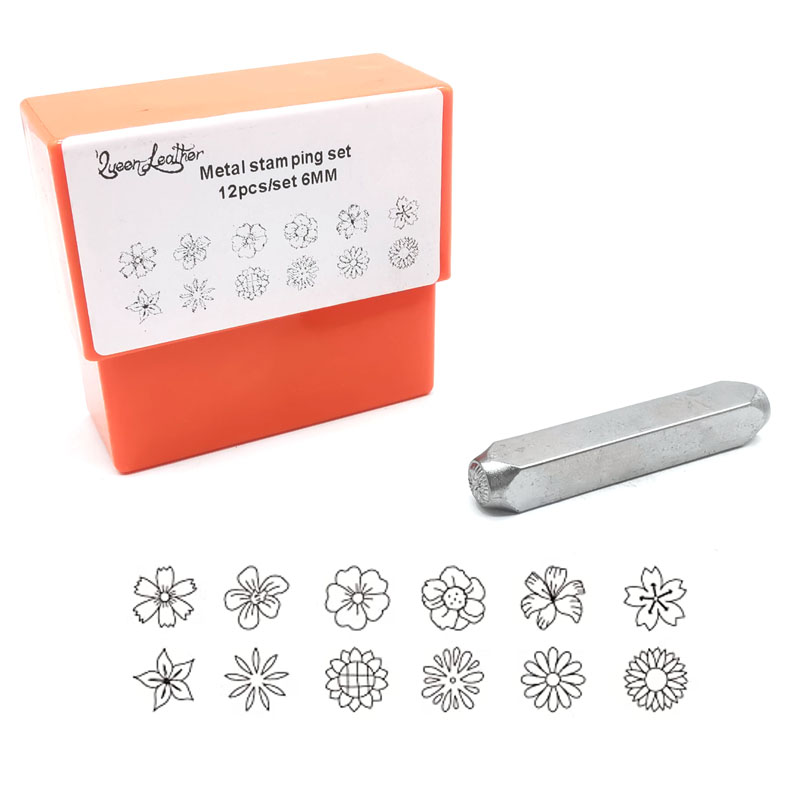 6mm flowers pattern metal stam - огляд і ціна Leather Stamp Set