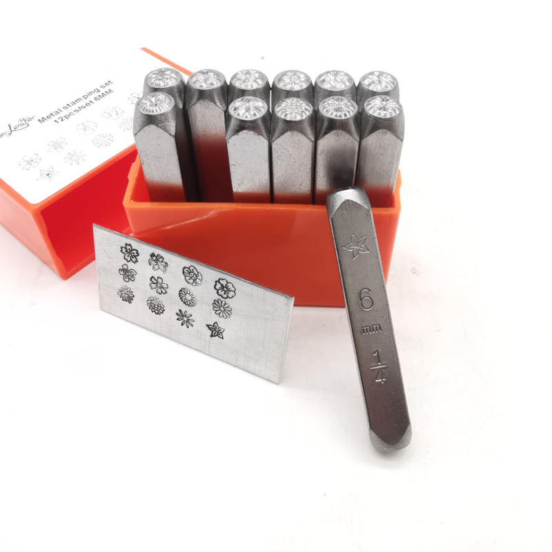 6mm flowers pattern metal stam - огляд і ціна Leather Stamp Set