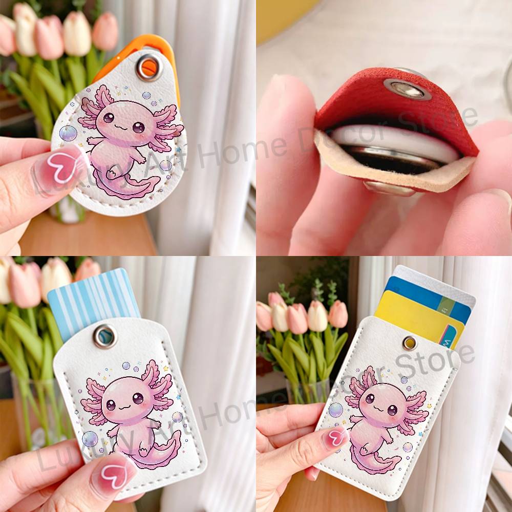 Cute pink A-Axolotl Cartoon Ho - огляд і ціна Leatherwork Keychain