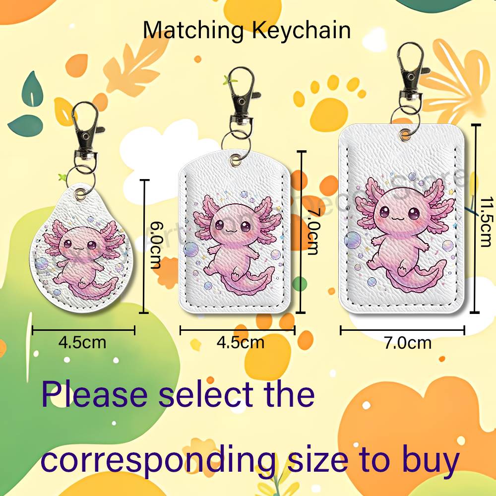 Cute pink A-Axolotl Cartoon Ho - огляд і ціна Leatherwork Keychain